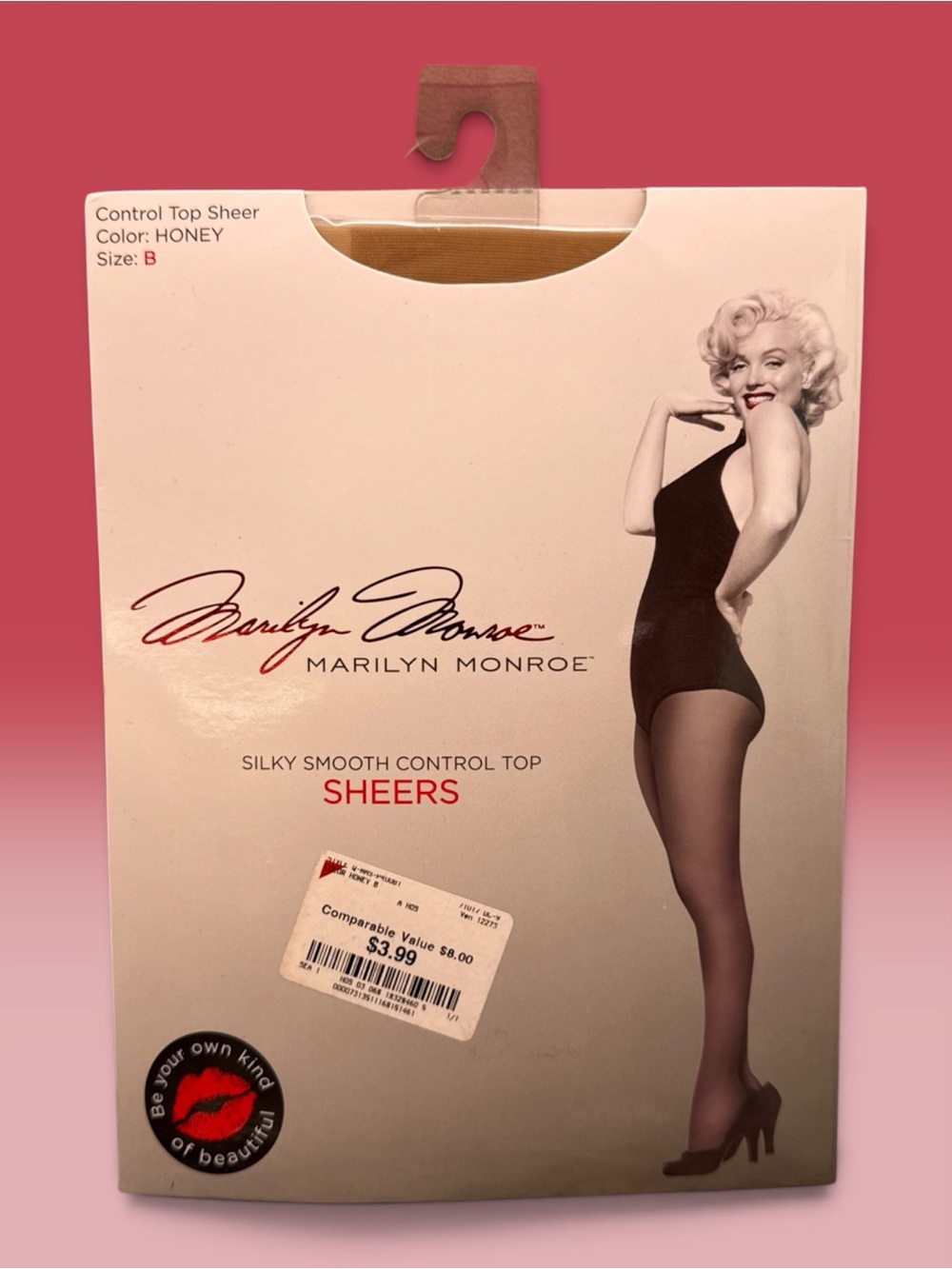 Marilyn Monroe Silky Smooth Control Top Sheers Pantyhose SIZE B Honey